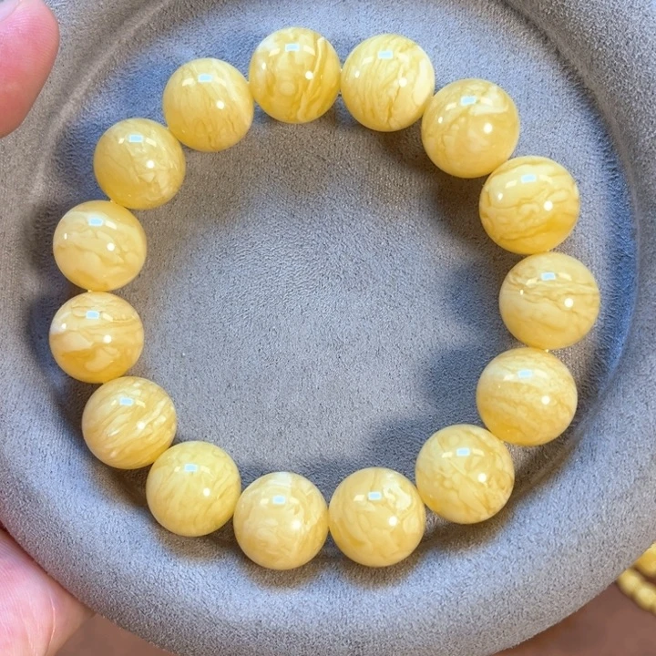 未镶嵌蜜蜡手串纯天然俄料同料白蜡金纹虎皮千层