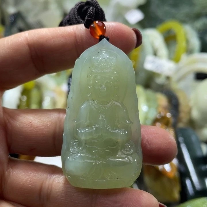 岫玉未镶嵌吊坠吊坠