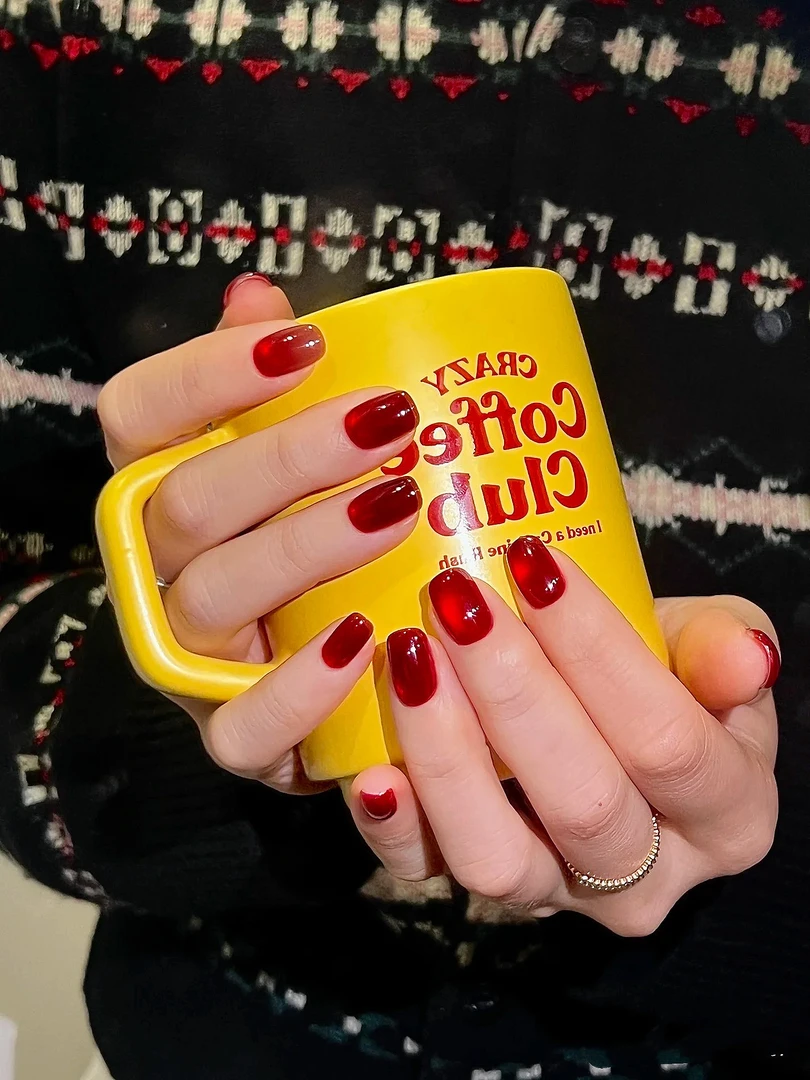 【红宝石猫眼】纯手工穿戴甲红色追光猫眼玻璃珠新年美甲战甲婚甲