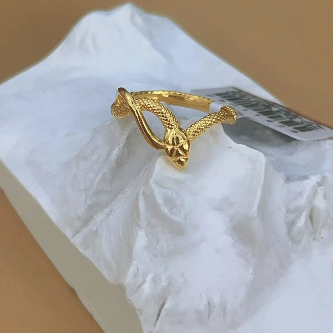 戒指 黄色蛇形戒指 多样性发货