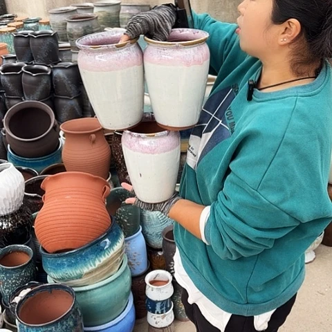 口14高20瑕疵三个盆子。