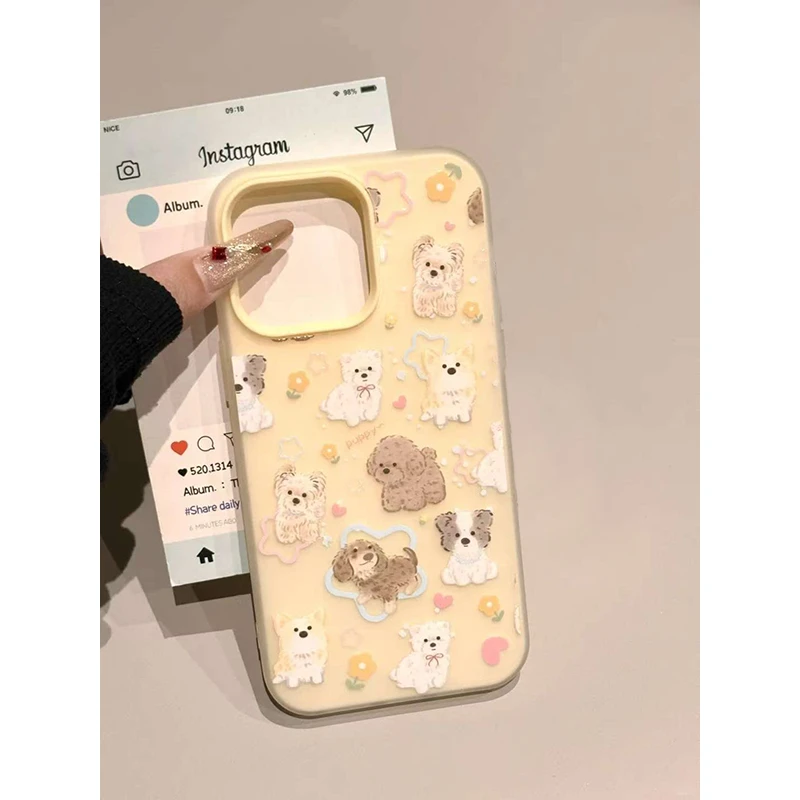 奥菲顿满屏星星小狗适用iPhone16/15/14肤感果冻13手机壳苹果12套