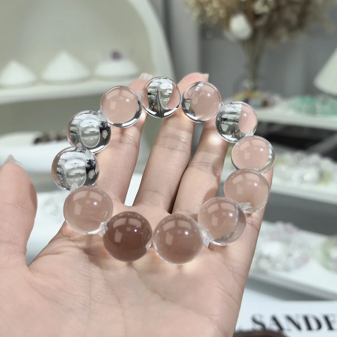 【AAA高品水滴白水晶】天然水晶纯净体牛鼻孔水滴手串多样性发其一