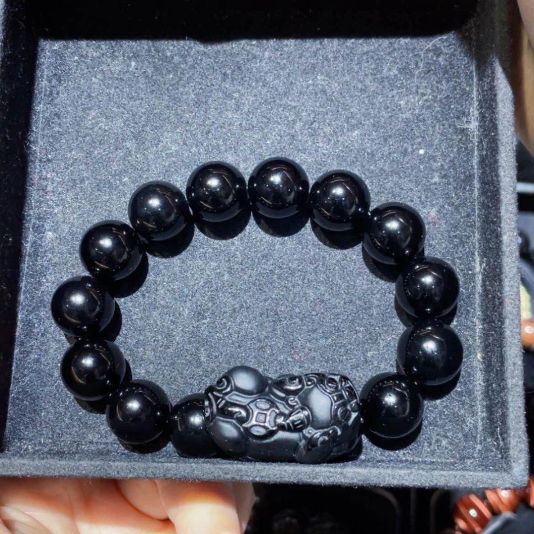 【闪购商品】黑曜岩手链未镶嵌孤*狼