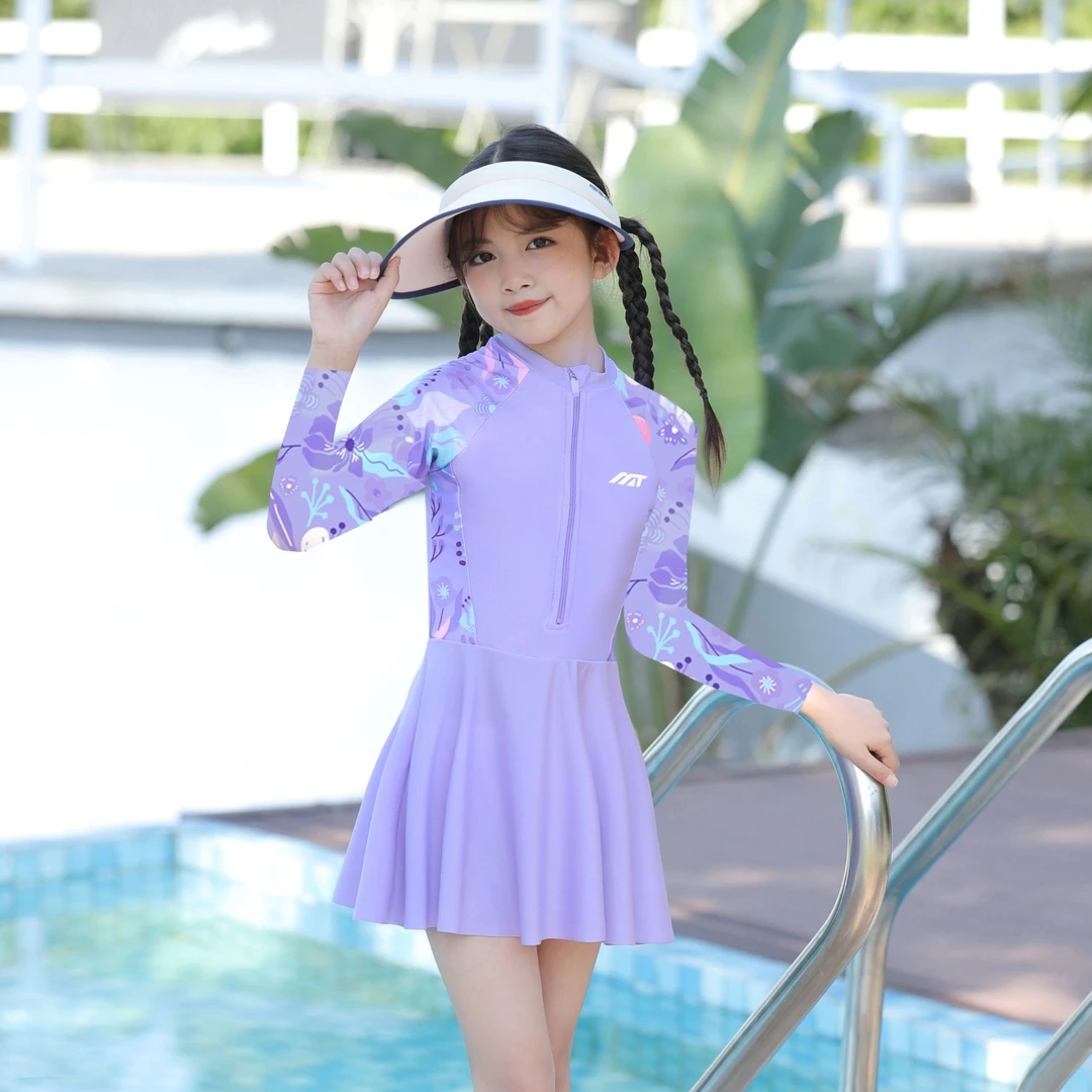 小孩夏天儿童泳衣学生速干防晒显瘦公主女孩高颜值泳衣2513玩水