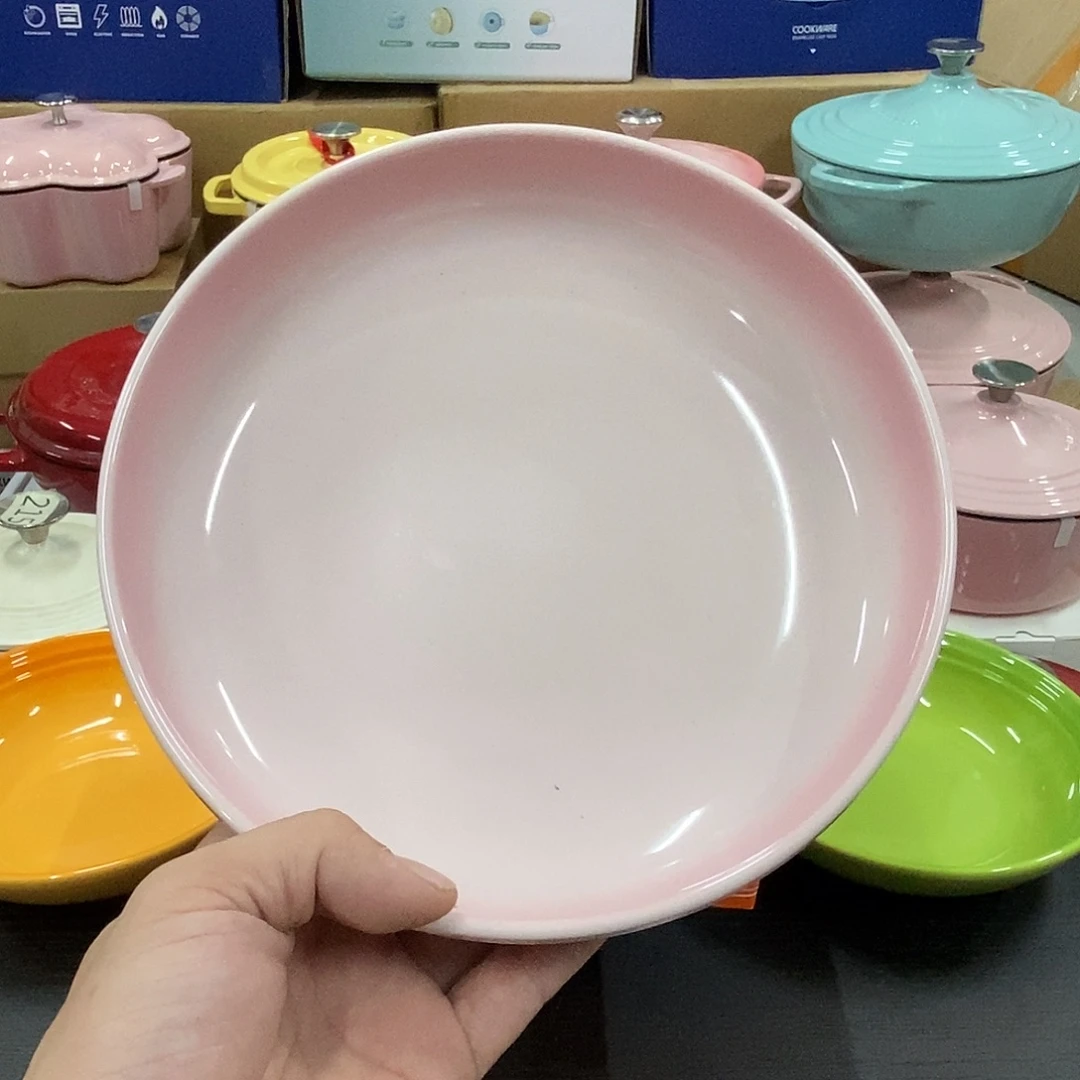 陶瓷轻虹粉色深盘