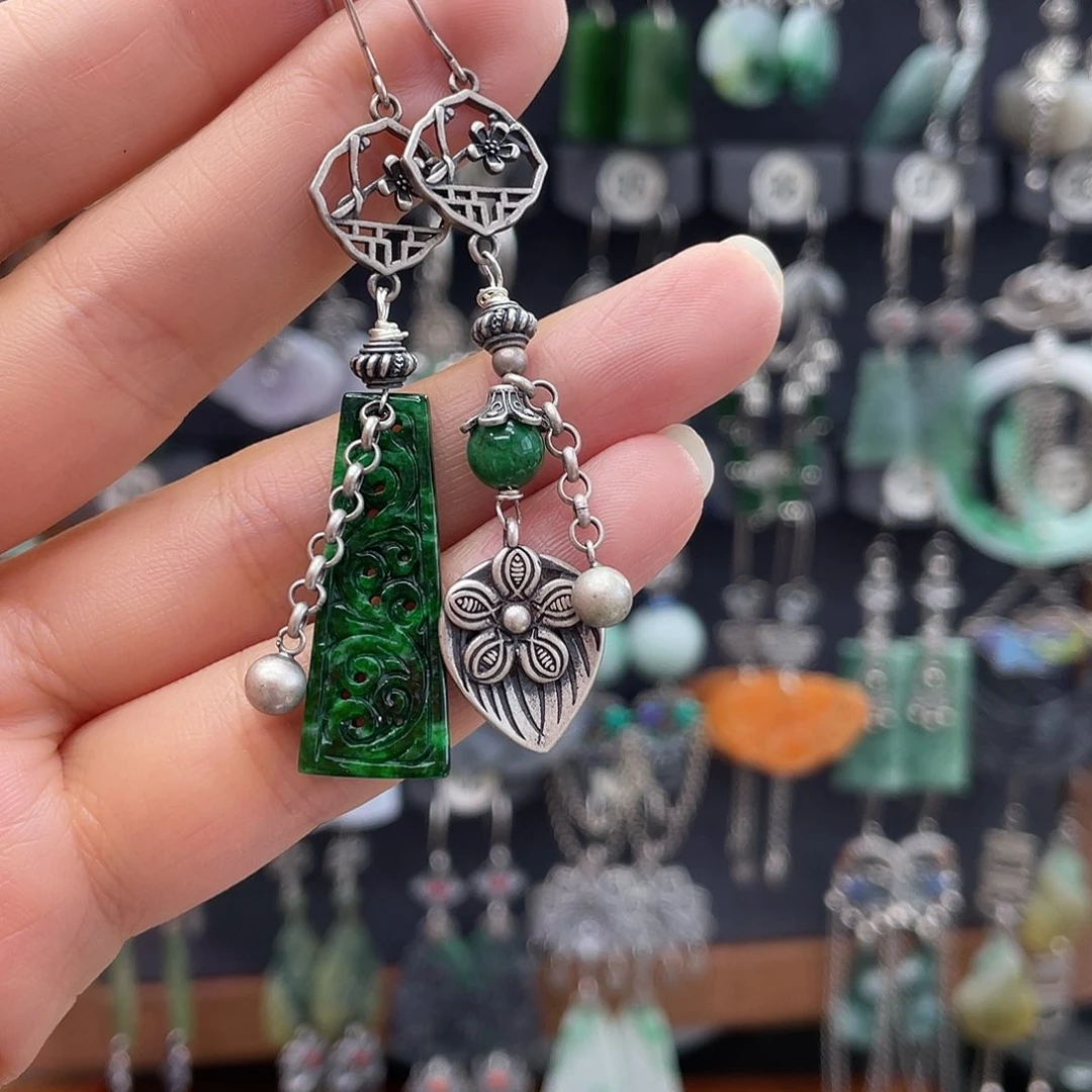 和田玉银S925镶嵌耳饰用****5218hhjhjj