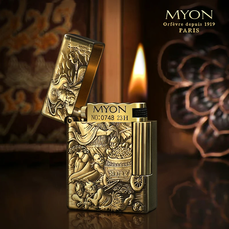 M619五鬼运财瑕疵机煤油打火机国标黄铜一体打火机