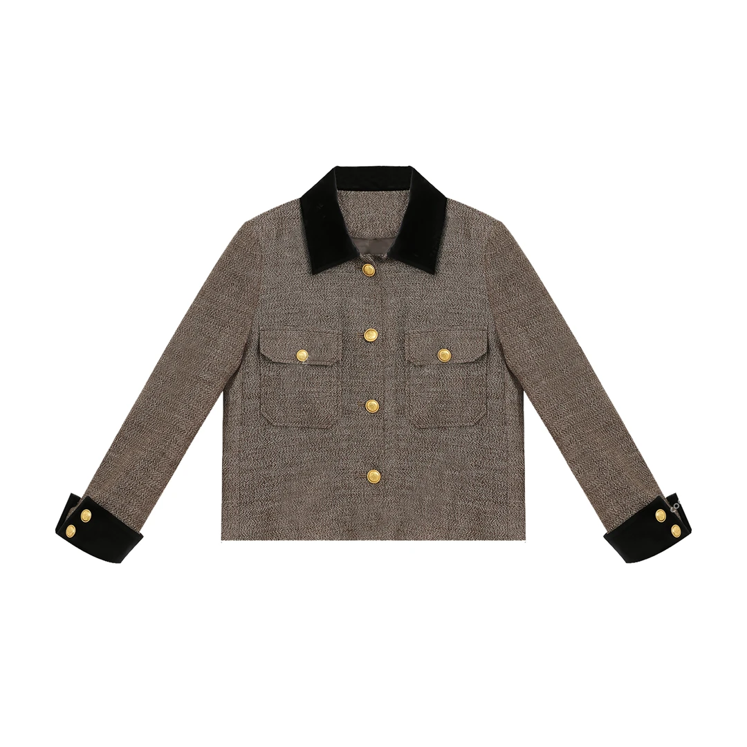 DAI【踏梦者】100亚麻春秋撞色气质休闲新款外套6109