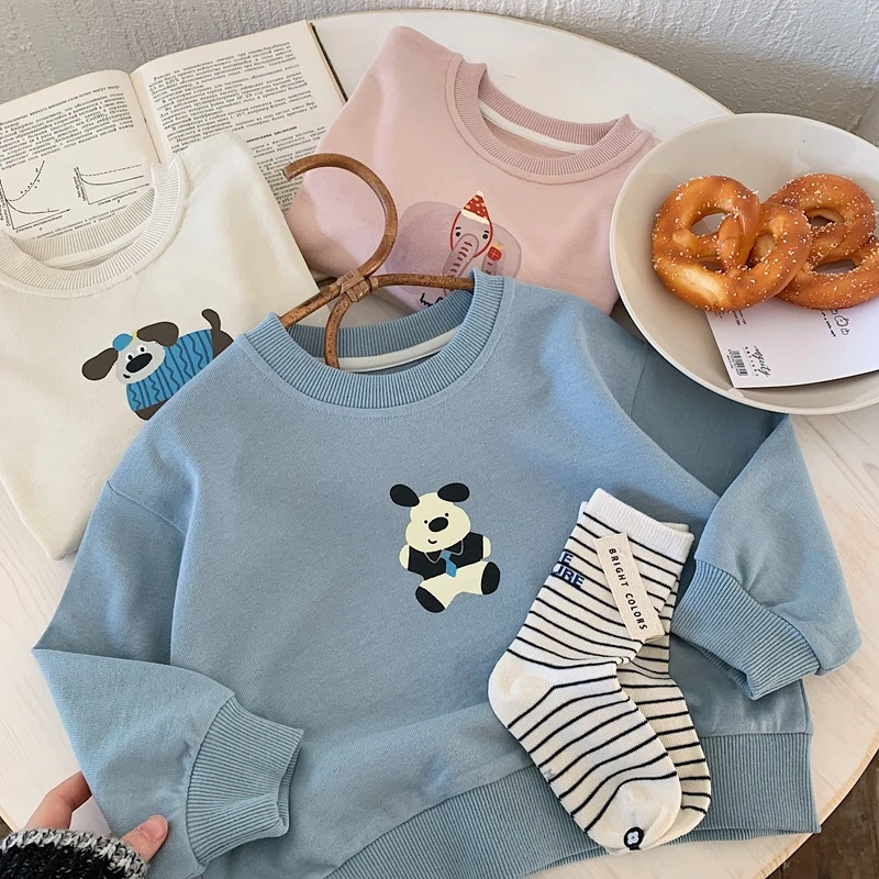 韩版童装男童卫衣儿童春装新款圆领小童2025酷帅春秋款男孩上衣潮