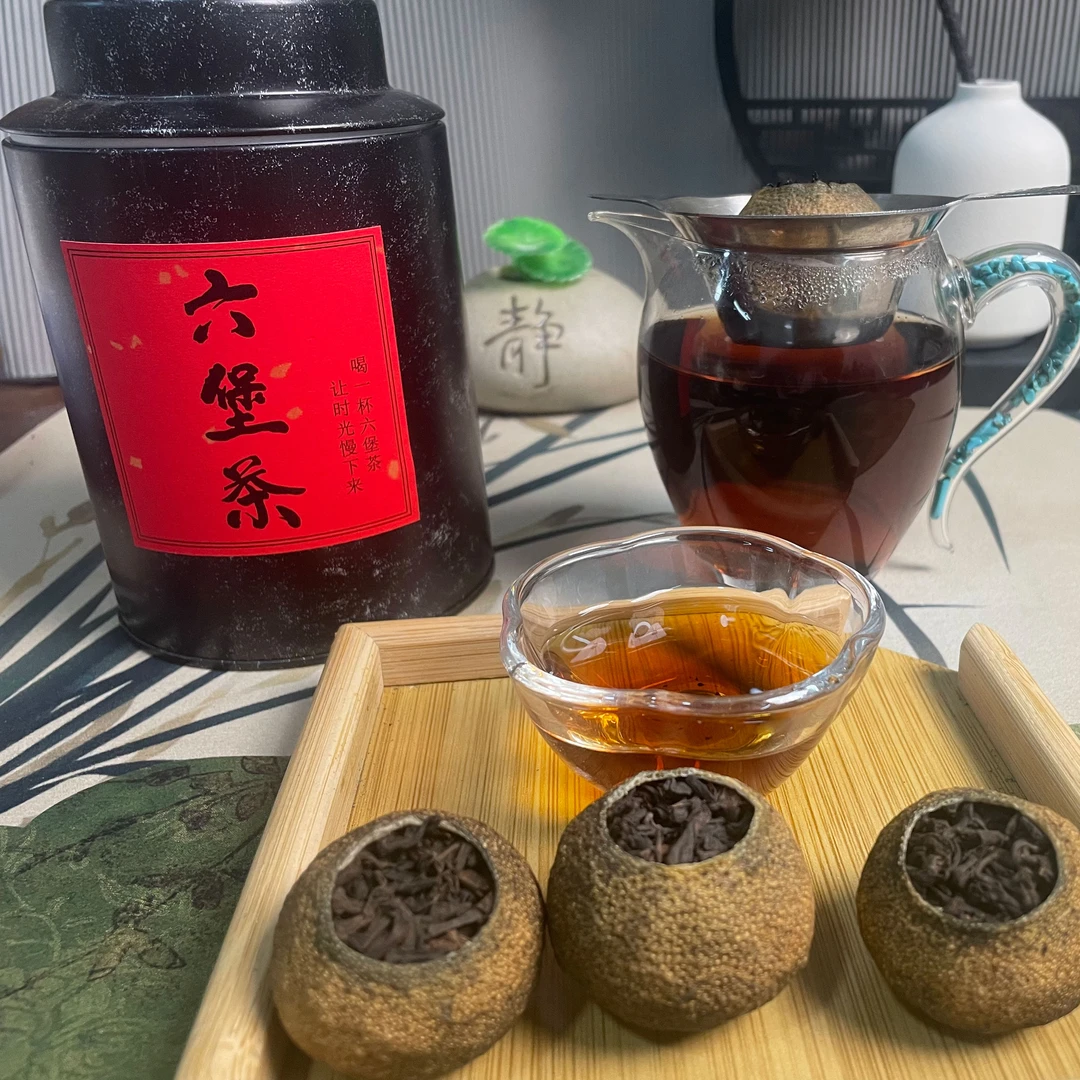 六堡茶小青柑口感清香滋味甘甜