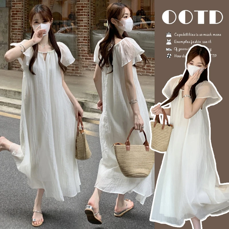 温柔仙女孕妇装夏装新款爆款法式气质甜美高级感舒适孕妇连衣裙女