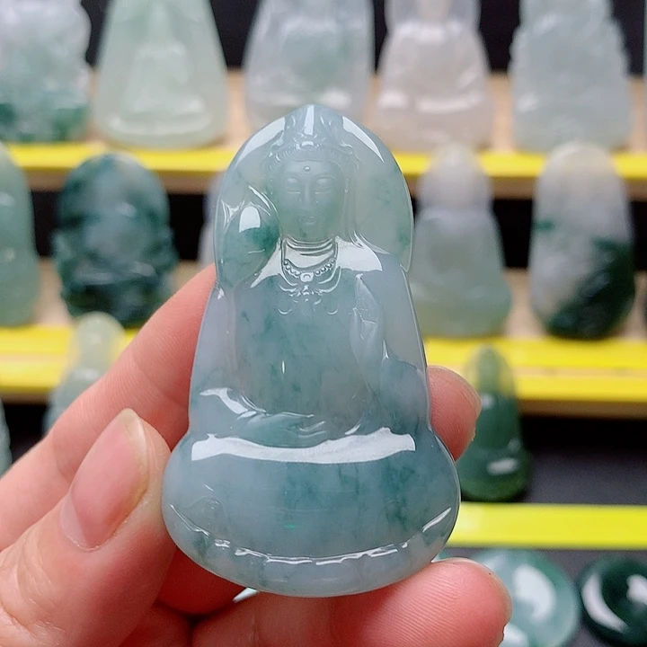 翡翠未镶嵌吊坠(不含链)素衣观音