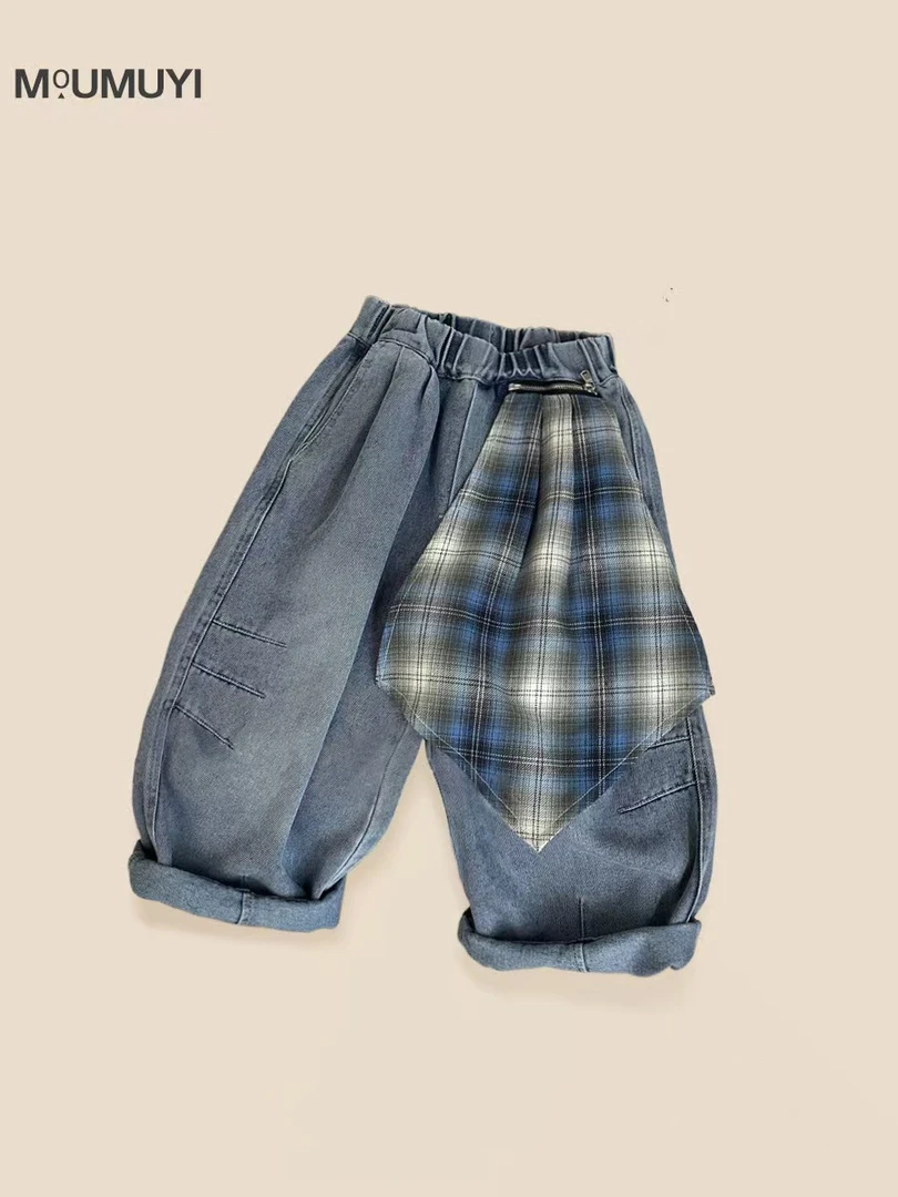 儿童男女中性款软牛仔长裤洋气