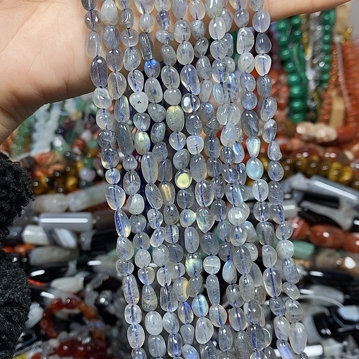 玛瑙/玉髓未镶嵌珠宝半成品天然灰月光一条
