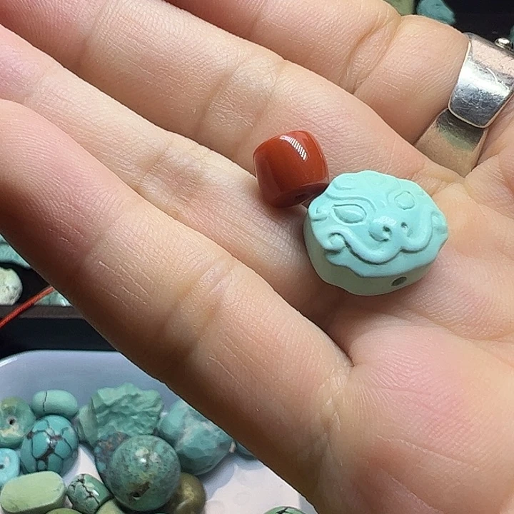 南红玛瑙配饰未镶嵌骞**飞
