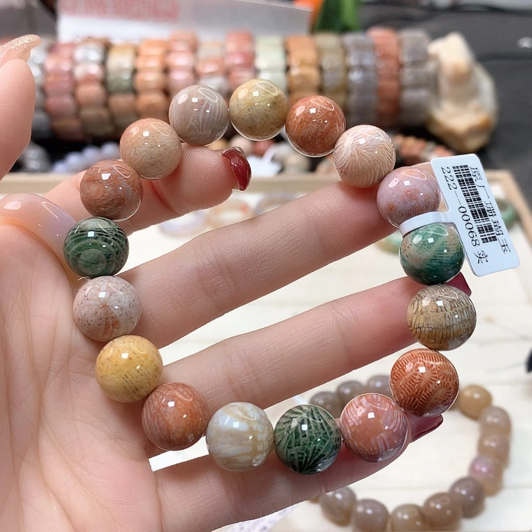 硅化珊瑚（珊瑚玉）手链未镶嵌鸽*279