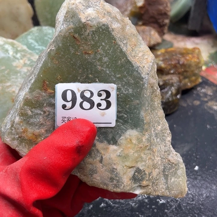 透闪石-蛇纹石玉珠宝奇石未镶嵌黄****9