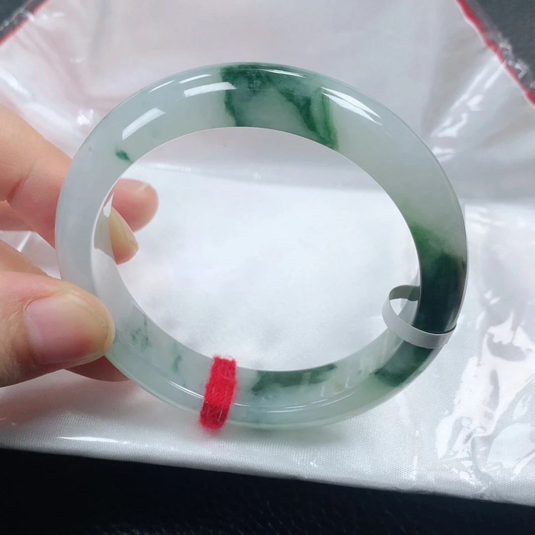 翡翠手镯未镶嵌缅甸天然翡翠手镯53圈口
