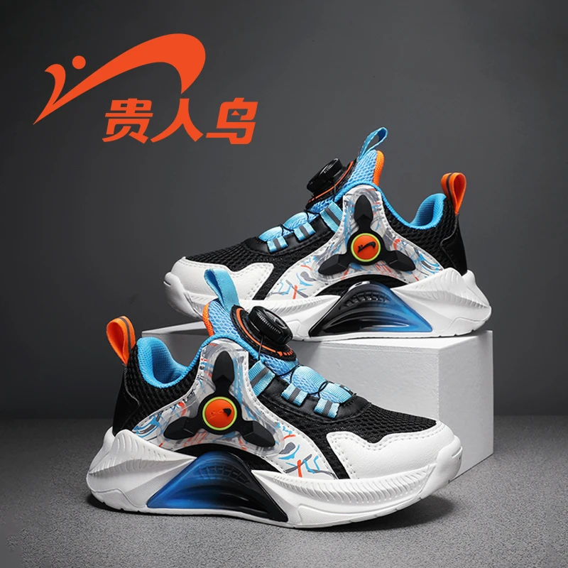 贵人鸟儿童鞋2024秋季网鞋旋转纽扣运动潮【GRN22079A】BL