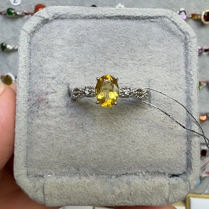 戒指水晶银S925镶嵌