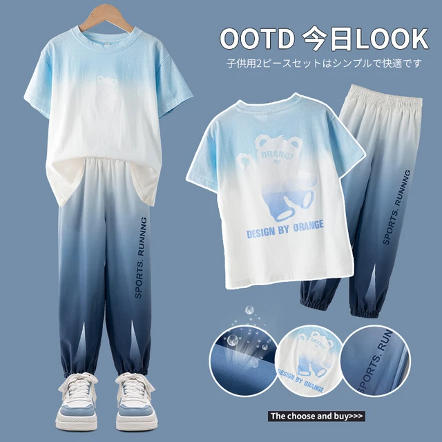 男童短袖裤子2025新款儿童夏季潮牌t恤套装大童运动夏装12岁痞帅