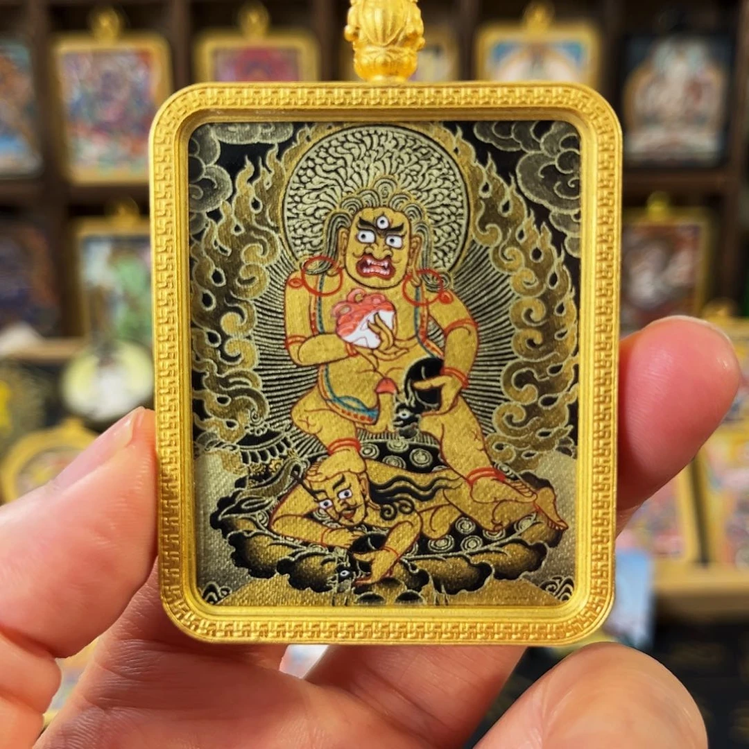 吊坠青海热贡手绘黑姥爷