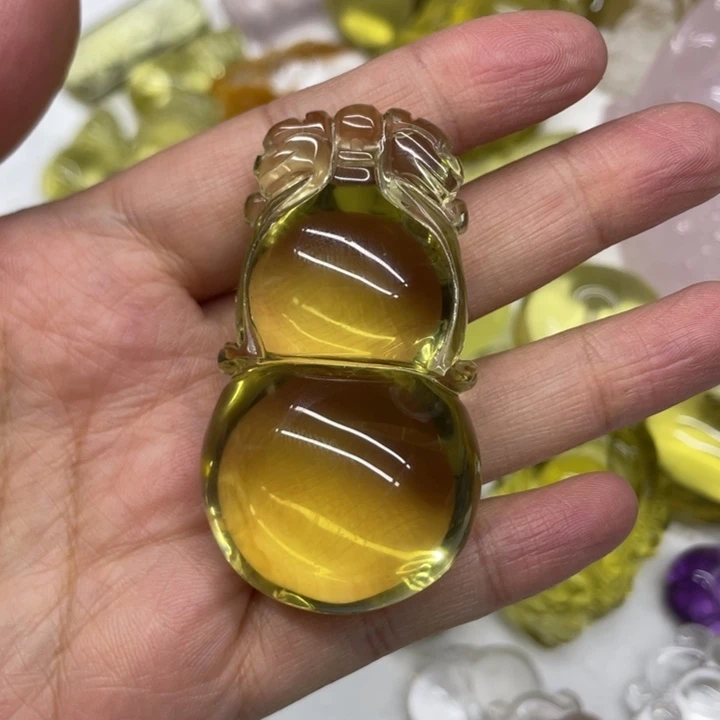 颈饰水晶未镶嵌天然黄水晶葫芦