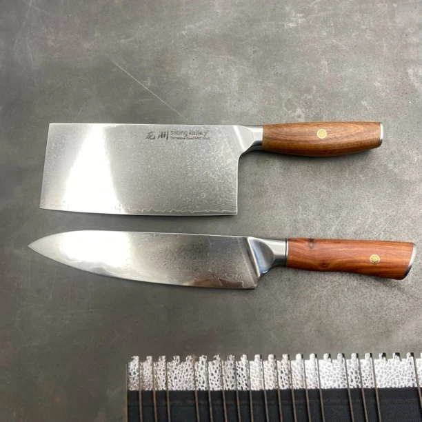 大马士革钢片刀锋利持久厨房切片专用菜刀厨师刀