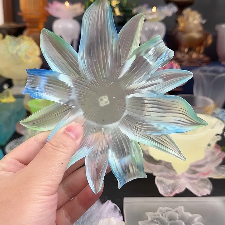 兰花花盘 古法琉璃