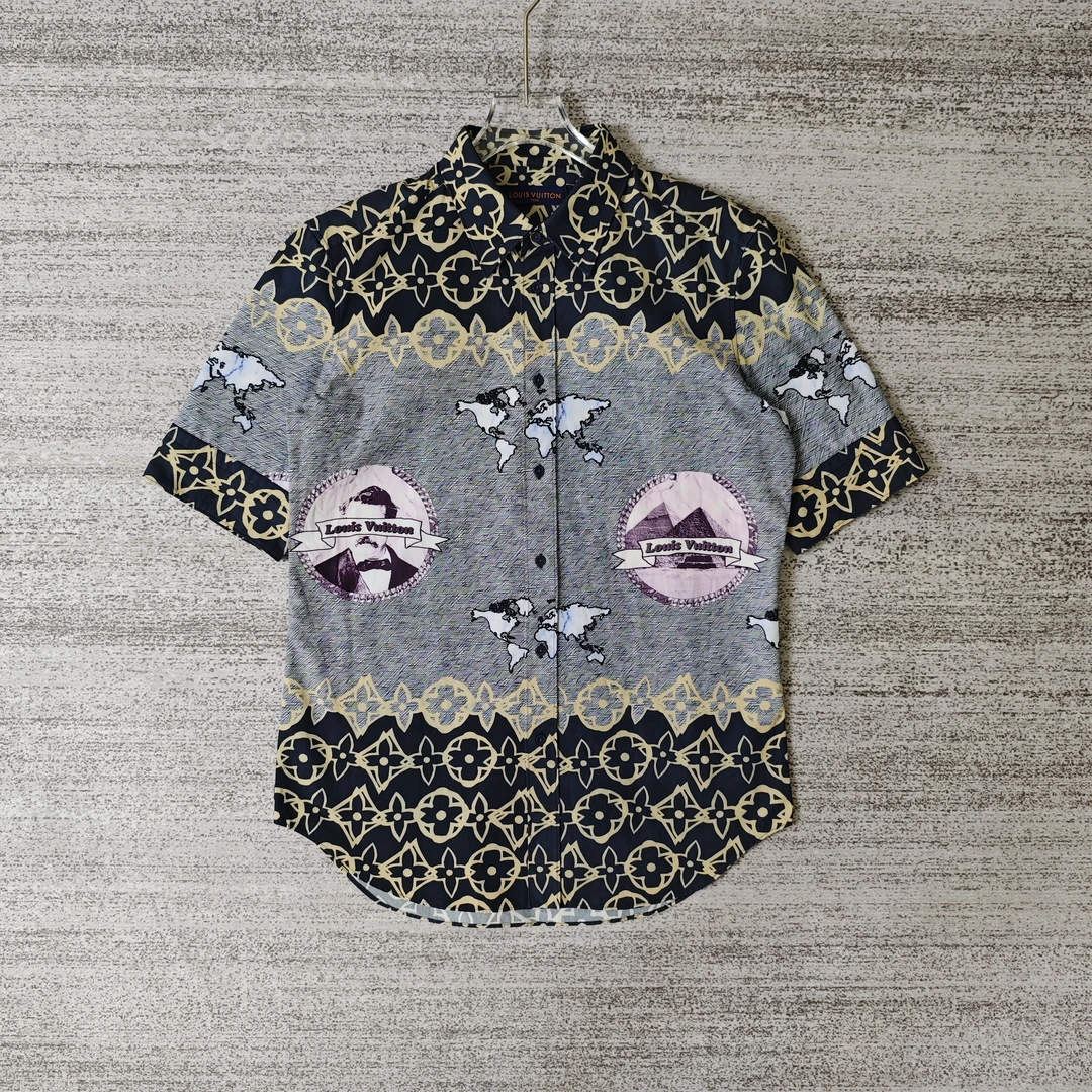 未使用 LouisVuitton/路易威登 派拉蒙联名印花短袖衬衫/L码＃3995