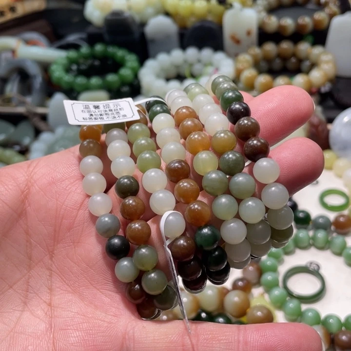 和田玉未镶嵌手链新疆多宝卡8柔光多样拍一发一