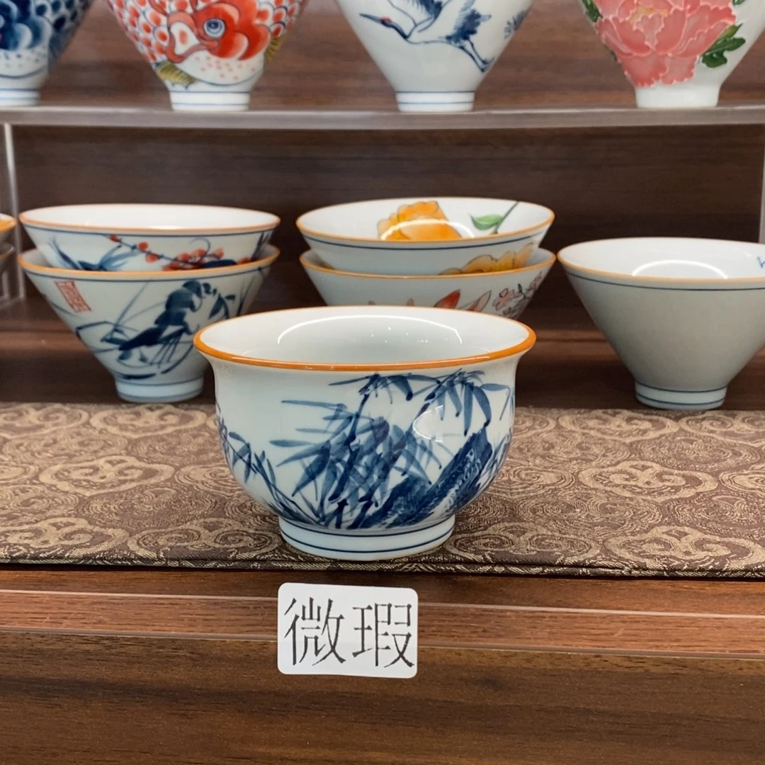 釉下彩老陶泥手工绘制