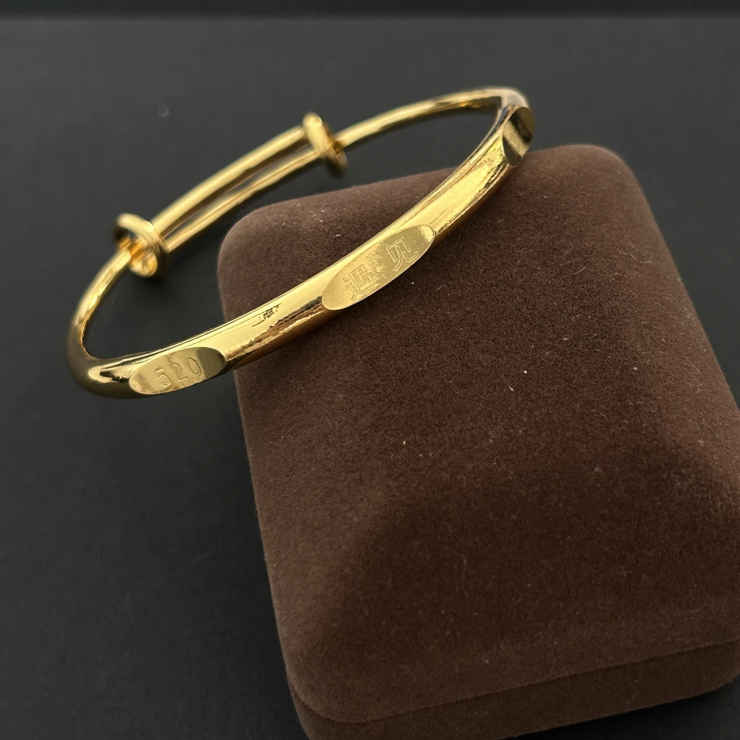 S1003手工金色气质轻奢时尚百搭复古素款可调节手镯