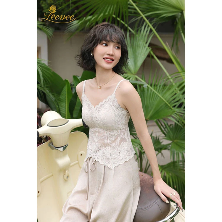 夏季新款蕾丝吊带美背自带背扣免穿文胸薄款无钢圈外穿打底