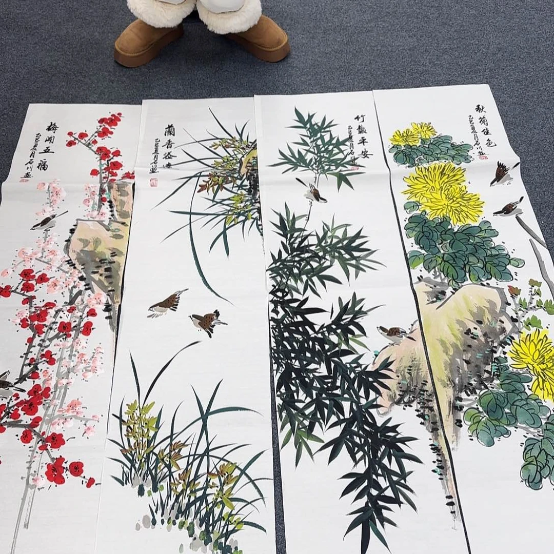 国画作品小姐姐放漏中