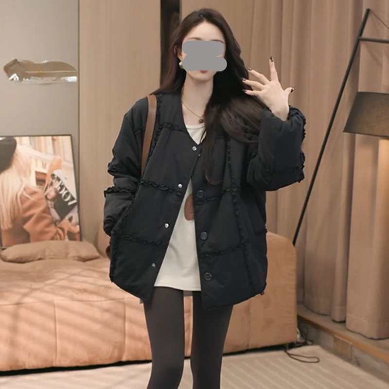 2025秋冬装上新棉服百搭冬季方格保暖网红小个子外套