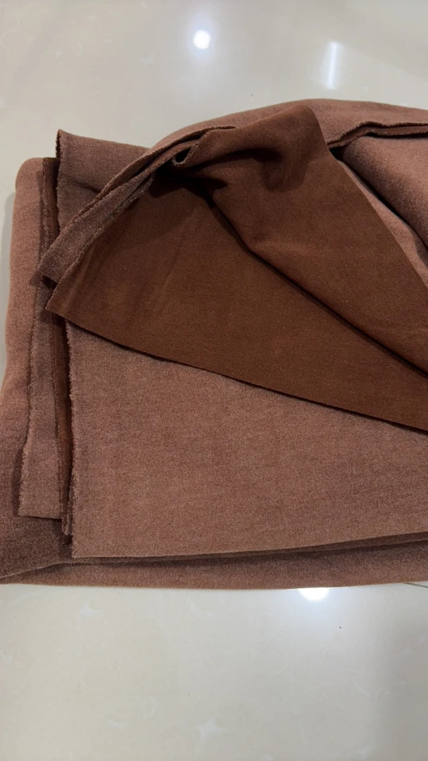 焦糖双面磨毛澳绒面料蚕丝羊毛绒布发热保暖家居服打底衫面料