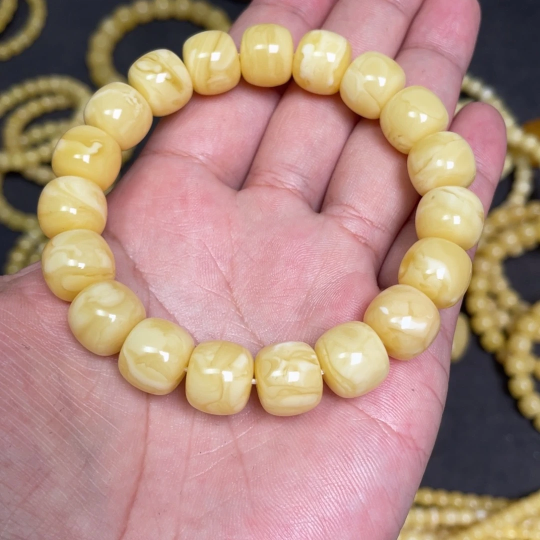 蜜蜡未镶嵌裸石蜜蜡手串12.8mm