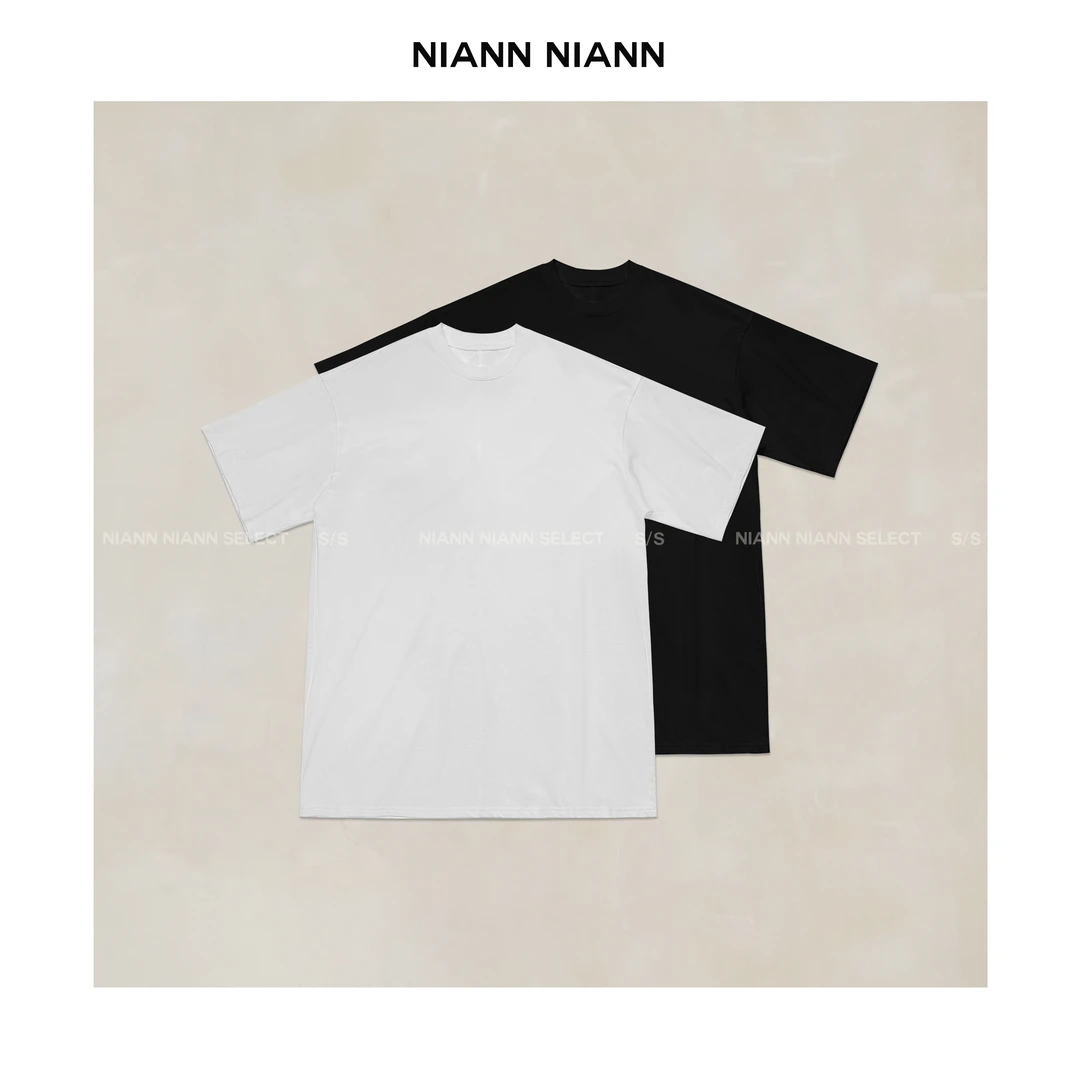 NiannNiann 新品女装极简慵懒后中线棉质舒适ROW裙T 15411