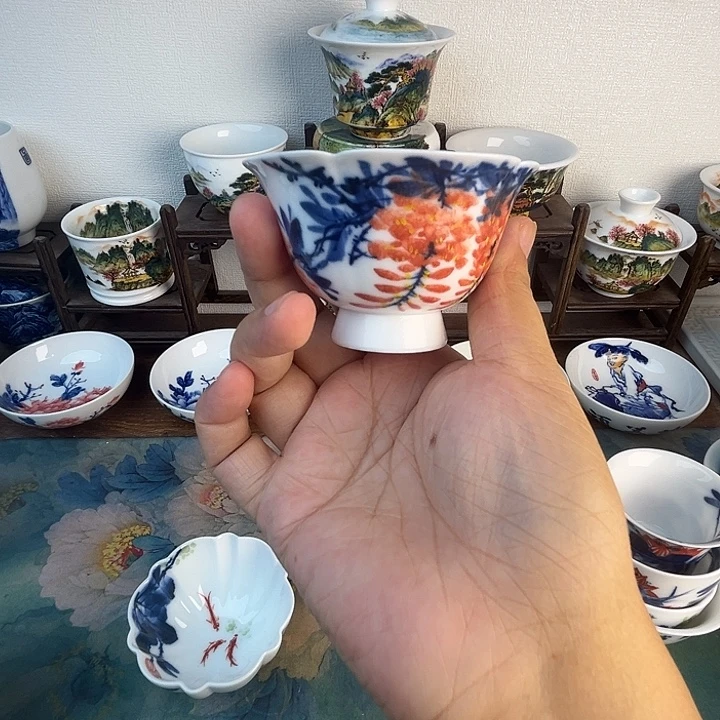 忠意堂釉下彩紫藤花