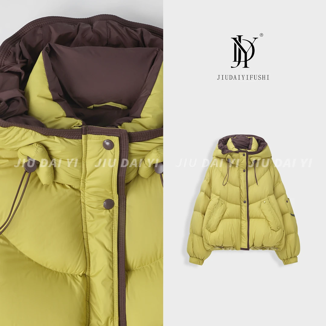 玖黛衣【柠檬泡芙】冬季新款新国标90白鸭绒泡芙蓬松羽绒服WTJ48043