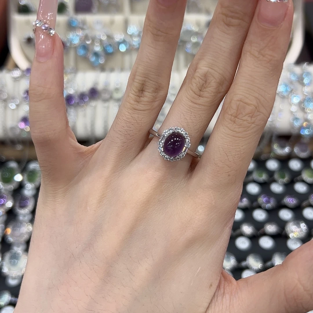 银S925镶嵌戒指紫晶