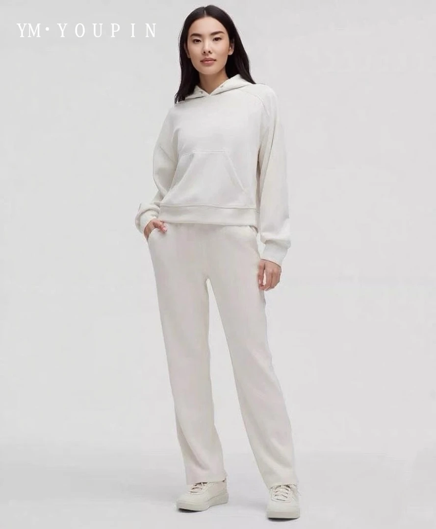 lu家rib**d 扣砂洗莫代尔宽松显瘦中腰女士长裤YM050