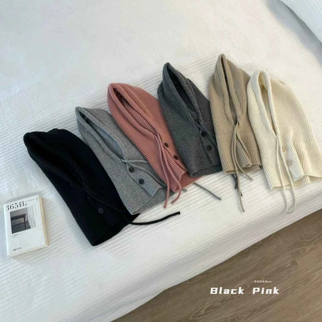 冬季保暖帽子围巾一体针织护耳毛线帽高级感帽子