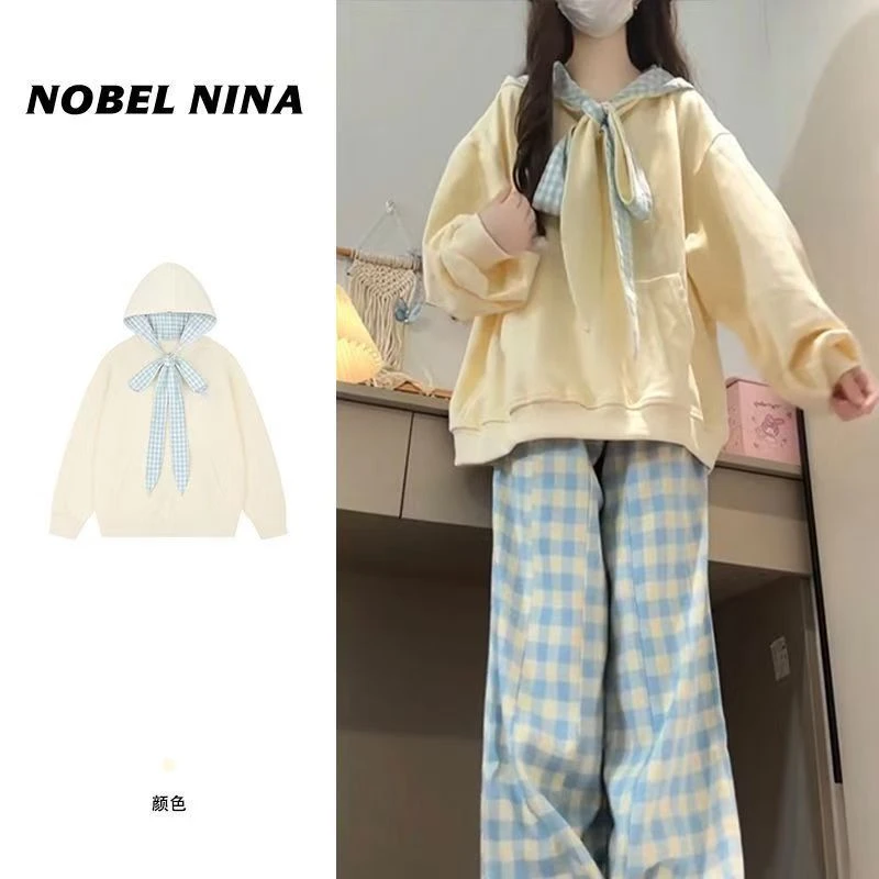 2025新款今年流行爆款女童秋套装高级感超好看秋装格子裤卫衣秋季