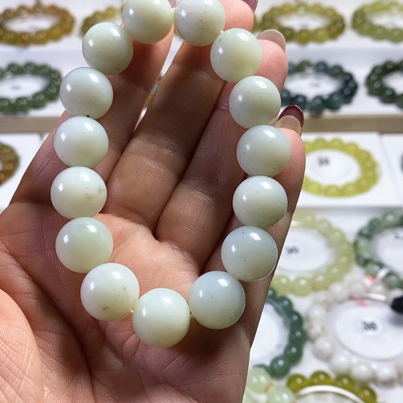 【闪购商品】未镶嵌蛇纹石玉手链卡14