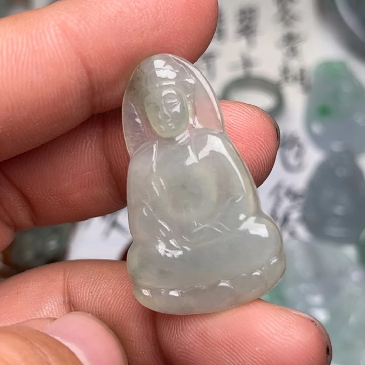 翡翠未镶嵌颈饰素衣观音