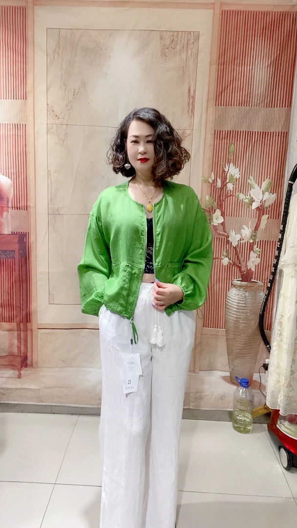 632款苎麻开衫纯色