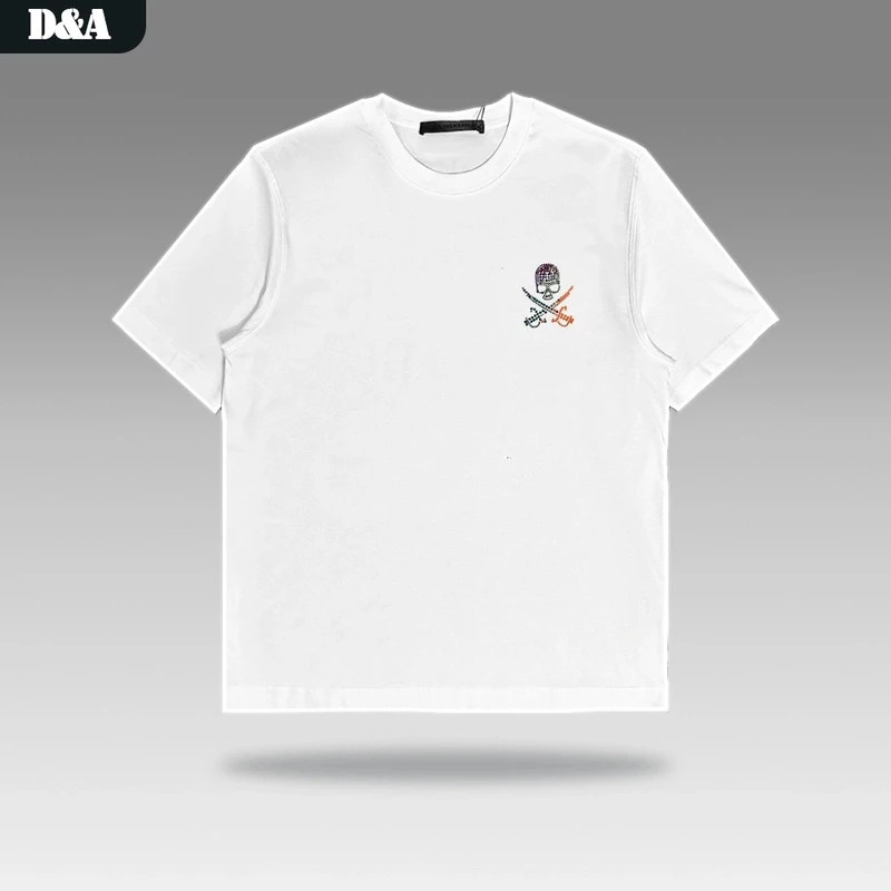 【DA双刀】2025夏季新款渐变橙色小钻短袖T恤透气户外休闲